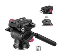 NEEWER Fluid Tripod Head with Handle & Arca Type Quick Release, Aluminum Alloy Panorama Drag Pan Tilt Head with ø43mm Scaled Base for Compact Camcorder DSLR Camera, Max Load: 3kg/6.6lb, GM23