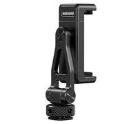 NEEWER GA010 Phone Tripod Mount, 65-90mm Adjustable Phone Clamp Holder with 1/4" Thread, 180° Tilt, 360° Swivel, Cold Shoe Accessories Compatible with iPhone 17 Pro Max Samsung S26 Ultra & More