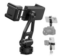 NEEWER GA010 Phone Tripod Mount, 65-90mm Adjustable Phone Clamp Holder with 1/4" Thread, 180° Tilt, 360° Swivel, Cold Shoe Accessories Compatible with iPhone 17 Pro Max Samsung S26 Ultra & More