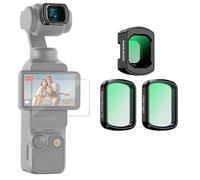 NEEWER Lens Filter Set for Pocket4 3, 0.75x Wide Angle Lens + Black Diffusion 1/4 + LPR Filter + Screen Protector, Action Camera Accessories Compatible with DJI Osmo Pocket 4 & Pocket 3 Only, FL-C84