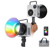 NEEWER 80W RGBWW LED Video Light with Reflector & 72Wh Battery, APP/2.4G Control, 18 Effects, 10400lux/m 2500K-7500K 100W PD Fast Charging, Mini RGB COB Continuous Output Lighting Bowens Mount, HB80C