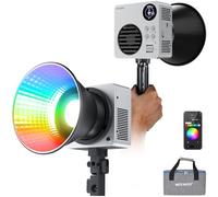 NEEWER 80W RGBWW LED Video Light with Reflector & 72Wh Battery, APP/2.4G Control, 18 Effects, 10400lux/m 2500K-7500K 100W PD Fast Charging, Mini RGB COB Continuous Output Lighting Bowens Mount, HB80C