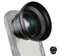 NEEWER HD 65mm Telephoto Phone Camera Lens with Lens Hood Only for 17mm Thread Lens Backplate Cell Phone Cage Case, 1.7X Zoom Lens Attachment Compatible with iPhone 16 15 S25 S24 Ultra Android, LS-66