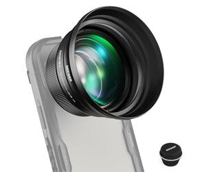 Neewer HD 85mm Telephoto Phone Lens Only for 17mm Thread Backplate, 2.5X Magnification Compatible with SmallRig Phone Cage Case for iPhone Samsung with 17mm Lens Adapter & Lens Hood, LS-59