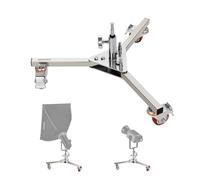 NEEWER Heavy Duty Stainless Steel Light Stand Base with Junior to Baby Adapter for Photography Monolight Flash Video Light, Wheeled Stand Base Fits 1-1/8" (28mm) C Stand Center Column, 165lb/75kg Load