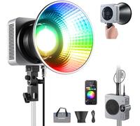 NEEWER HS200C Portable RGB LED Video Light, App/2.4G/Panel/DMX Control, 280W 150000Lx 2500-7500K CRI95+ COB Continuous Light Spotlight Lighting Bowens for Video Recording Streaming Photography Studio