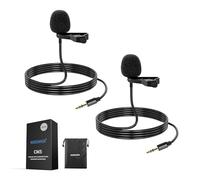 NEEWER Lavalier Lapel Microphone (2 Pack), Omnidirectional Condenser Wired Clip On Lav Mic for Stage YouTube Live Streaming Compatible with Rode Wireless GO II 2 DJI Wireless Mic Transmitter, CM5