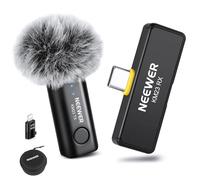 Neewer Lavalier Wireless Microphone System, 1x USB C Receiver with OTG Adapter & 1x Noise Cancelling Omnidirectional Condenser Transmitter Compatible with iPhone 16 Pro Max S24 Ultra, KM23
