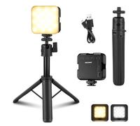 NEEWER LED Camera Video Light with Desk Tripod Stand, Portable Bi Color 3200K-5600K Dimmable Small Panel Lighting, CRI 97+ 8 Scenes 2000mAh Rechargeable Battery for Vlog Recording Photography, NL-36AI