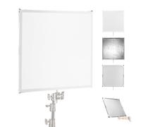 NEEWER Light Diffusion Panel Scrim Kit with Silver/White Reflector Film 30"x30" Foldable Frame with 5/8" Baby Pins Handle for C Stand 3 in 1 Diffuser for Studio Portrait Product Photography, SF7575F