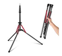 NEEWER Light Stand Carbon Fiber with 180° Reversible Legs, 1/4" to 3/8" Screw Adapter and Bag, 86.5"/220cm Portable Travel Tripod Stand for Outdoor Photography Speedlite Strobe Softbox, ST210R