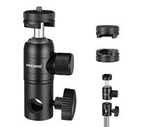 Neewer Light Stand Mount Adapter Ball Head — Cold Shoe & 1/4" Screw, Reversible Plate, 22lb/10kg