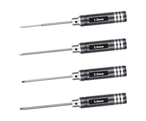 Neewer Lightweight Titanium Nitride Coating Hex Driver Wrench 4 Piece Set, Hex Screw driver Tools Kit Set for RC Helicopter (1.5mm/2mm/2.5mm/3.0mm)