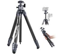NEEWER LITETRIP 62" Travel Camera Tripod, Carbon Fiber Portable Stand with Removable ±15° Leveling 360° Pano Head, Max Load 22lb/10kg, Arca QR Plate Compatible with Peak Design Capture V3, LT34