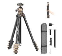 NEEWER LITETRIP Carbon Fiber Travel Tripod with Pan Tilt Low Profile Ball Head, 61" Arca Type DSLR Camera Phone Holder Stand Compatible with PD V3 Plates iPhone, 2 Center Columns, Max Load 22 lb, LT39