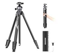 NEEWER LITETRIP LT07 61" Aluminum Travel Tripod Stand for Camera with Pan Tilt Low Profile Ball Head, Arca QR Plate Compatible with Peak Design Tripod Plate V3, Dual Center Axis, Max Load 22lb