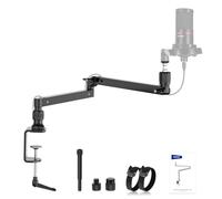 NEEWER Low Profile Mic Arm Desk Stand Mount with Damping, 360° Swivel Articulating Boom Arms with Heighten Pole & Cable Management Channels for Microphone Podcast Gaming Streaming Zoom Calls, MST002