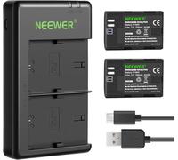Neewer LP-E6NH Battery Rechargeable Battery Charger Set Compatible with Canon EOS R5, EOS R6, EOS R, 5D II III IV, 6D, 6D II, 7D, 7D II, 60D, 70D, 80D, 90D(2-Pack, Micro USB Port)