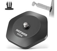 Neewer Magnetic Camera Mount Base Compatible with DJI Osmo Pocket 3 Insta360 X4/3/GO 3S/3, Strong Magnetic Stand Quick Release Base Mount with 1/4" Screw for Gimbal Camera, Rubber Coated, AC016