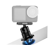 NEEWER Magnetic Camera Mount Compatible with DJI Osmo Action 5 Pro / 4/3, 360° Quick Release Ball Head Adapter Mount with 1/4" Thread for POV Shots, Camera Cage, Selfie Stick, Tripod, AC013