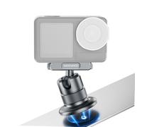 NEEWER Magnetic Camera Mount Compatible with DJI Osmo Action 5 Pro/4/3, 360° Quick Release Ball Head Adapter Mount 1/4" Thread for POV Shots, Camera Cage, Selfie Stick, Tripod, AC013 (Dark Gray)