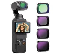 Neewer Magnetic ND&Black Diffusion 1/4 Effect Filter Kit Compatible with DJI OSMO Pocket 3 Creator Combo Accessories, Action Camera 4 Pack Neutral Density (ND16 ND64 ND256) & Cinematic Filters