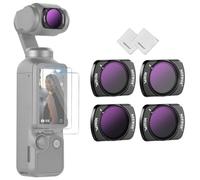 NEEWER Magnetic ND Filter Set Compatible with DJI Osmo Pocket 4 & 3 Creator Combo Accessories, 4 Pack Multicoated HD ND8/PL ND16/PL ND32/PL ND64/PL Filter with 2X Screen Protector & 2X Cleaning Cloth