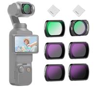 NEEWER Magnetic ND Filter Set Compatible with DJI Osmo Pocket 4 Pocket 3 Creator Combo Accessories, 6 Pack ND16 ND32 ND64 ND256 CPL UV Lens Filter Kit + 2x Cleaning Cloth
