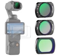 NEEWER Magnetic Variable ND2-32&1/4 Black Diffusion&CPL Filter Set Compatible with DJI Osmo Pocket 3 Creator Combo Accessories, Neutral Density Polarizing Cinematic Effect Filters, 2 Screen Protectors