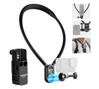 NEEWER Magnetic Neck Mount with Pocket 3 Cage, Flexible Neck Support for Action Camera, Compatible with GoPro Hero 13 12 11 MAX DJI Action 5 Pro Insta360 Osmo Pocket 3 Accessory for POV, GP39