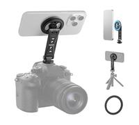 NEEWER Magnetic Phone Tripod Mount with Cold Shoe, Metal Portable Smartphone Holder Adapter for Tripod Camera Mounting Compatible with MagSafe iPhone Samsung Huawei Android for Video Recording, DS031