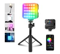 NEEWER Magnetic RGB Camera Video Light with Desk Tripod Stand & 3 Cold Shoes, Upgraded APP Control, CRI97+ 2500-8500K 2000mAh Rechargeable Photography Recording Small LED Panel Lighting, RGB62