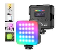 NEEWER Magnetic RGB Video Light, 2 Pack 360° Full Color RGB61 LED Camera Light with 3 Cold Shoe Mounts/CRI 97+/20 Scene Modes/2500K-8500K/2000mAh Rechargeable Portable Photography Selfie Lighting