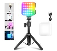 NEEWER Magnetic RGB Video Light with Desk Tripod Stand & 3 Cold Shoes, 360° Full Color LED Camera Light, CRI97+/20 Scenes/2500K-8500K, 2000mAh Photography Recording Small Panel Lighting, RGB61