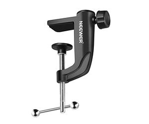 NEEWER Metal Table Mounting Clamp for Microphone Suspension Boom Scissor Arm Stand Holder with an Adjustable Positioning Screw, Fits up to 1.9inch/5centimeters Desktop Thickness (Black)