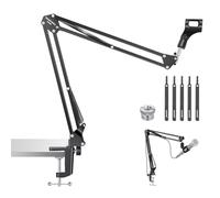NEEWER Microphone Arm Stand, Suspension Scissor Boom Mic Arm Desk Mount with Clip & 3/8" to 5/8" Adapter Compatible with Blue Yeti Snowball HyperX QuadCast SoloCast Shure, Max Load 3.3 lbs, MS006