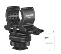 NEEWER Microphone Holder with Cold Shoe Adapter, Noise Reducing Shock Absorbing Mic Mount Accessories with Built in Silicone Pads, for Mics of 0.7" to 1" (19 to 25mm) in Diameter, MH3