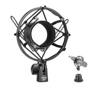 NEEWER Microphone Shock Mount, Mic Holder for Stand & Boom Arm with Elastic Ropes & 3/8" to 5/8" Screw Adapter, Fits Mics of 2.4" to 2.6" (60 to 65mm) Diameter, MS043