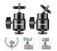 Neewer Mini Ball Head with Cold Shoe & 1/4” Screw, 2 Pack, 360° Swivel 90° Tilt Ballhead Camera Mount Hot Shoe Adapter for Camera, Camcorder, Smartphone, LED Video Light, Microphone, Ring Light, ST17