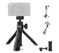 Neewer Mini Desktop Selfie Stick Tripod Compatible with iPhone GoPro Insta360 DJI with 360° Ball Head Elevated Central Axis, Metal Portable Small Desk Camera Webcam Cell Phone Vlog Stand, TP43 Black