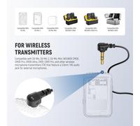 NEEWER Mini Lavalier Microphone (2 Pack), 6.6ft/2m Clip On Wired Condenser Lapel Lav Mic with 3.5mm TRS Connector Compatible with DJI Mic 2 Rode Wire