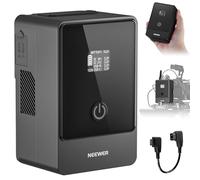 NEEWER Mini V Mount Battery 6800mAh 99Wh, 100W Fast Charging, PS099F Black | Two Way USB C PD3.0 Charging 2.5h Fully Charged, 6 Ports, OLED, Compatible with SmallRig BMPCC 4K 6K Video Camera Camcorder