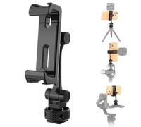 NEEWER Mobile Phone Holder, Universal Mobile Phone Holder Stand with Cold Shoe, 1/4 Inch Thread, 360° Rotation, 180° Tilt, 3 Axis Tripod Adapter Compatible with iPhone Android Samsung Camera Cage Top