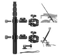 Neewer Motorcycle Camera Mount Kit, Bicycle Handlebar Invisible Selfie Stick with Dual Ball Heads, Super Clamps, Action Camera Adapter Compatible with GoPro Insta360 DJI AKASO Action Cameras, GP-30