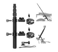 NEEWER Motorcycle Mount Accessories Kit Compatible with GoPro Insta360 DJI, Bike Tail Handlebar Invisible Selfie Stick Double Clamp Holder with Action Camera Adapter for POV Video Recording, GP-30