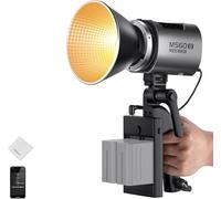 NEEWER MS60B LED Video Light 2.4G/App Control, 65W Metal Mini Compact COB Continuous Light Bowens Headlight for Photography Studio Recording, 40000lux/1m 2700-6500K CRI 97+/TLCI 98+, Silver