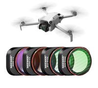 Neewer ND and Effect Filter Set Compatible with DJI Mini 4 Pro, 4 Pack GND0.9 GND1.2 Soft Edge Gradient Neutral Density/Blue/Gold Streak Anamorphic Effect Filters, HD Optical Glass/Aluminum Frame