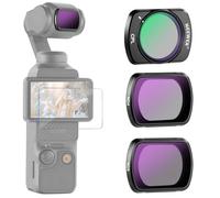Neewer ND & CPL Filter Kit for Pocket 3 (3 Pack), ND4 ND8 CPL Magnetic Neutral Density Polarizing Filter Set with Multicoated HD Optical Glass Compatible with DJI Osmo Pocket 3 Creator Combo, FL-B03