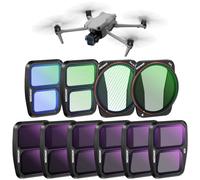 Neewer ND & Effect Filter Set Compatible with DJI Air 3, 10 Pack Snap On HD ND8/ND16/ND32/ND64/ND128/ND256 Neutral Density/CPL Polarizing/Light Pollution Reduction/8x Star/Blue Streak Anamorphic