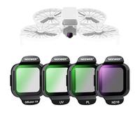 Neewer ND Filter Accessories Set Compatible with DJI Flip Drone (4 Pack), ND16 PL UV Black Pro Mist Diffusion 1/4 Snap On HD Optical Glass Neutral Density Circular Polarizing Lens Filter Kit, FL-N36